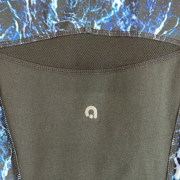 Reitmans Hyba Activewear Long Sleeve Top Blue Black Marble Mesh Thumb Holes M - Picture 8 of 14